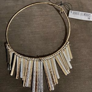NEW Robert Lee Morris gold and silver drop trendy necklace